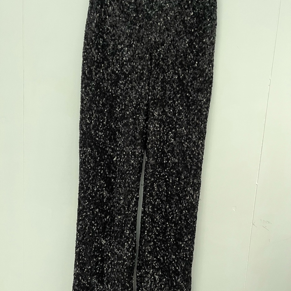 NEW Express Black Sequin Women's High Rise Trouser Pants Size XS - Picture 9 of 12